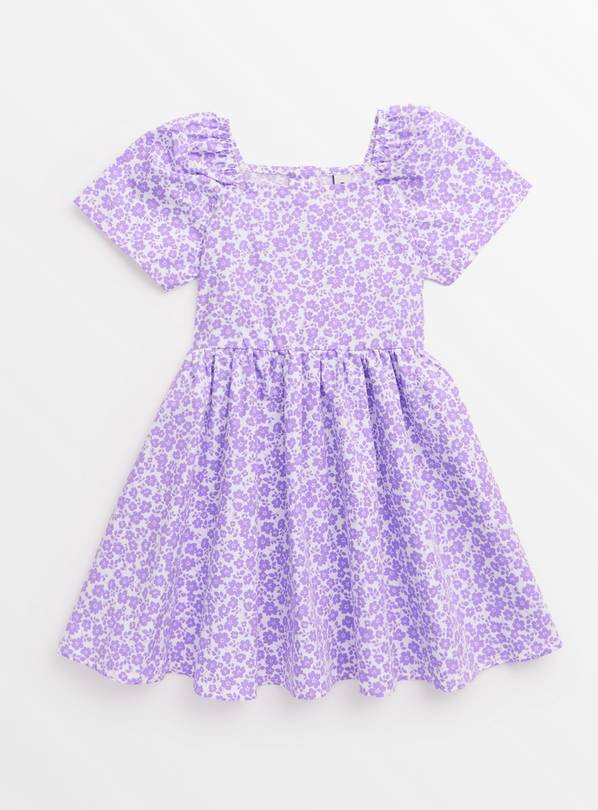 Purple Ditsy Poplin Dress 5 years